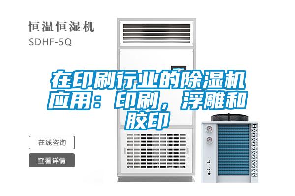 在印刷行業的91看片网站视频機應用：印刷，浮雕和膠印