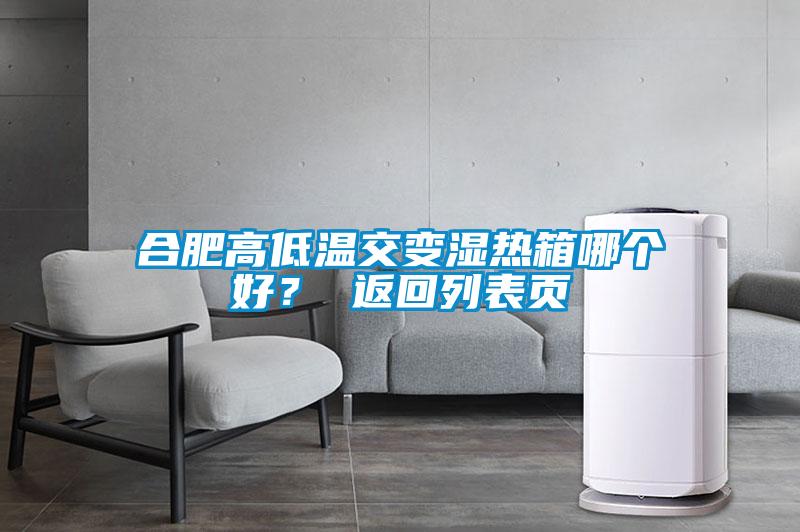 合肥高低溫交變濕熱箱哪個好？ 返回列表頁