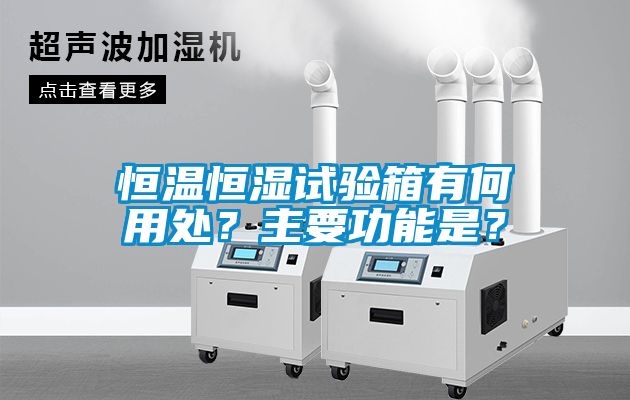恒溫恒濕試驗箱有何用處？主要功能是？