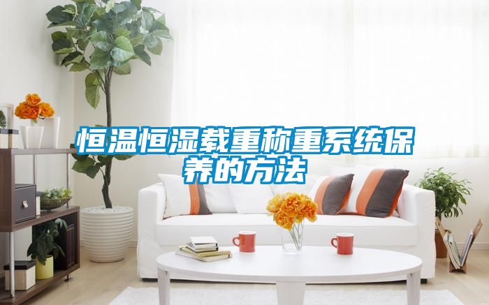 恒溫恒濕載重稱重係統保養的方法