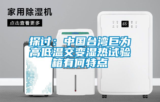 探討：中國台灣巨為高低溫交變濕熱試驗箱有何特點